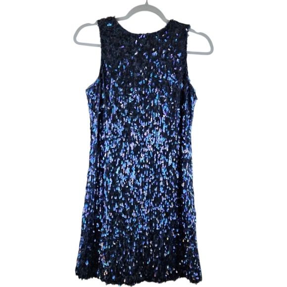 Dress The Population Leah Sequin Blue Iridescent Mini Dress XS - Picture 4 of 10